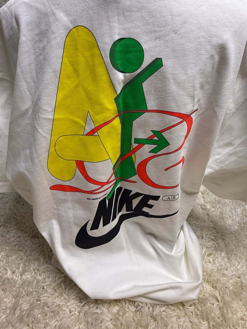 Nike Air GX XL Short Sleeve Graphic T-Shirt White - Picture 3 of 4